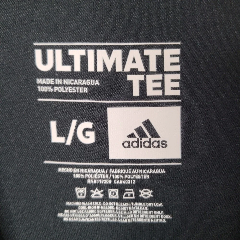 Adidas Shirt Men L Black Gray Ultimate Tee Louisville Cardinals Raglan Climalite
